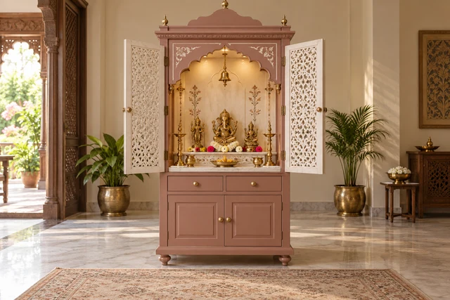 Rose Haveli Mandir — AI-assisted Mandir units concept