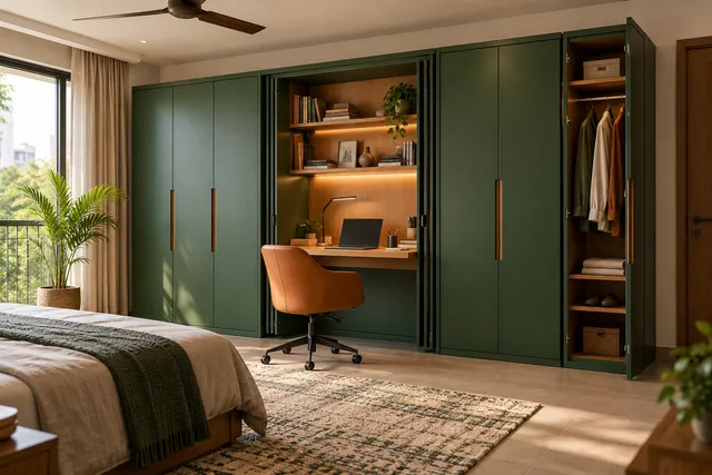Shutter Foldaway Desk — AI-assisted Wardrobes concept