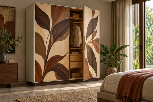 Floral Marquetry — AI-assisted Wardrobes concept